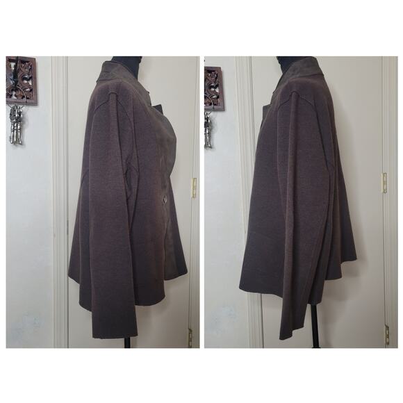 EILEEN FISHER Women Lamb Suede Merino Wool Felted Knit Blazer Jacket Shacket✨️2X - Picture 6 of 16